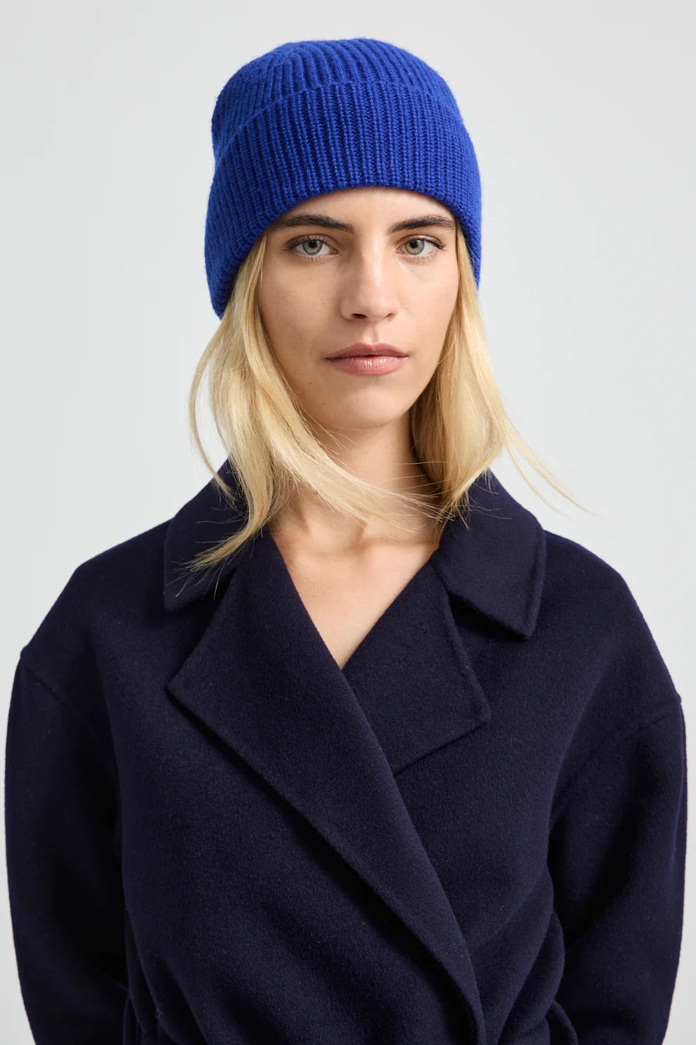 Rib Knit Beanie - Cobalt