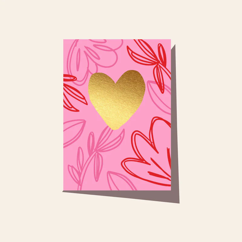 Neon Foliage Heart Card