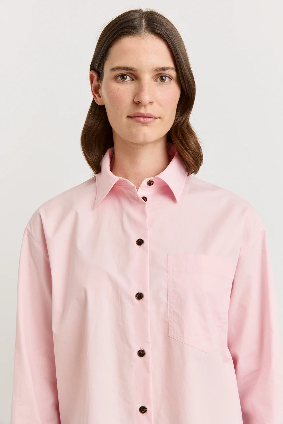 Relaxed Cotton Shirt - Pale Pink