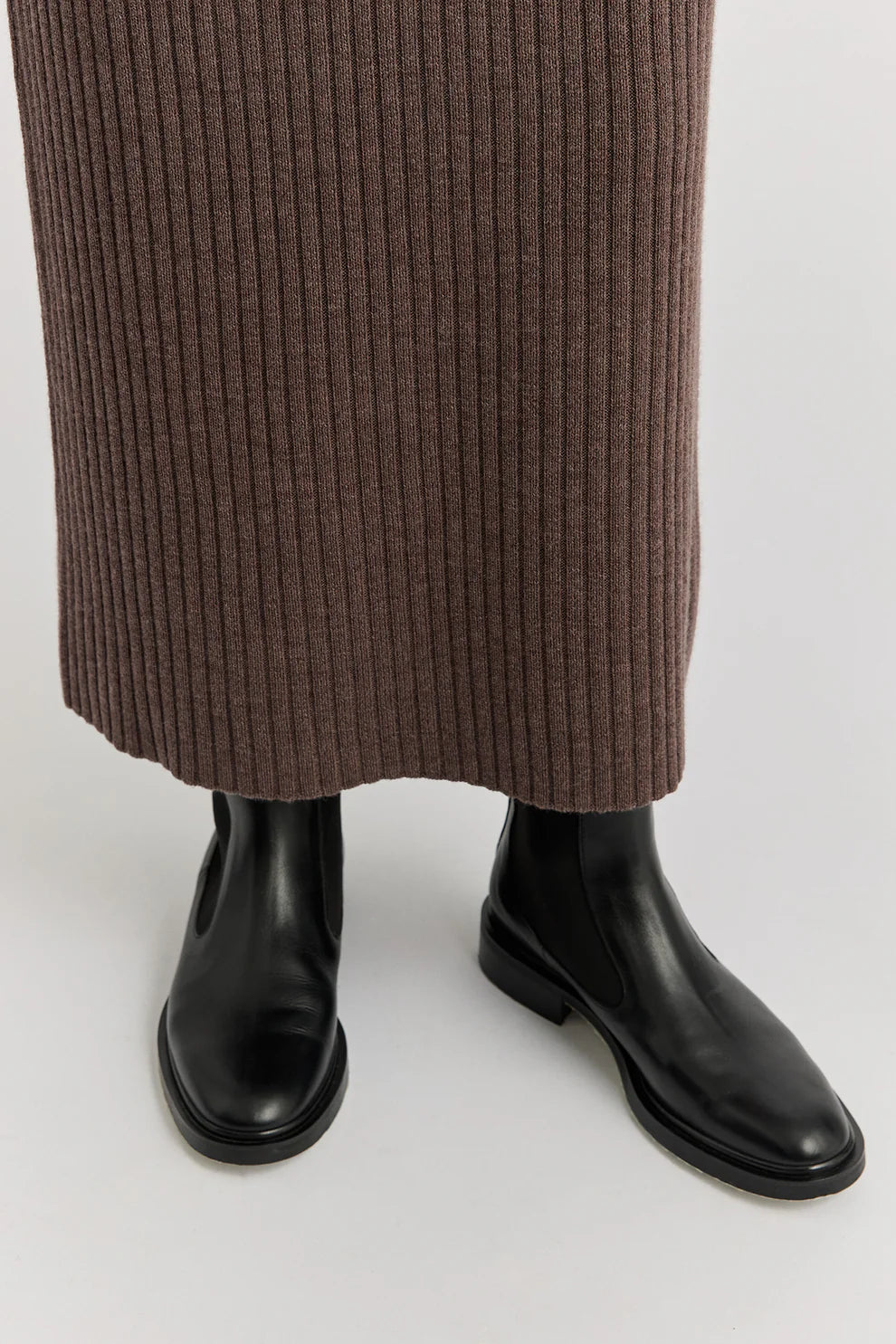 Rib Knit Skirt - Mocha