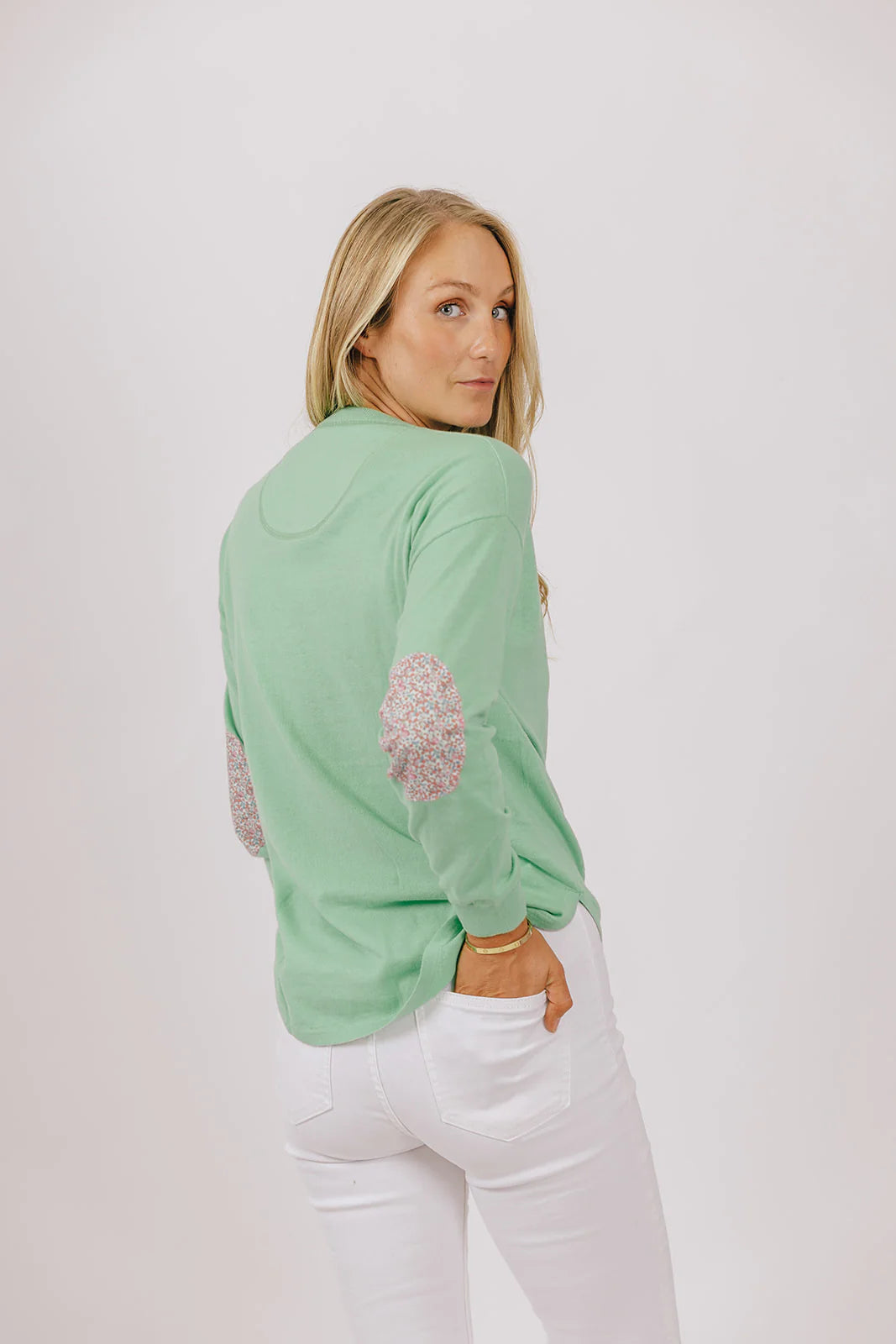 Cotton Cashmere Swing Crew Knit - Mint