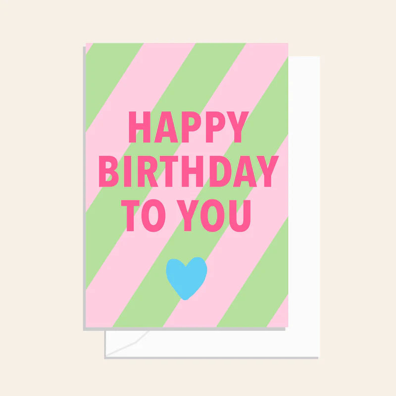 Stripe Birthday Heart