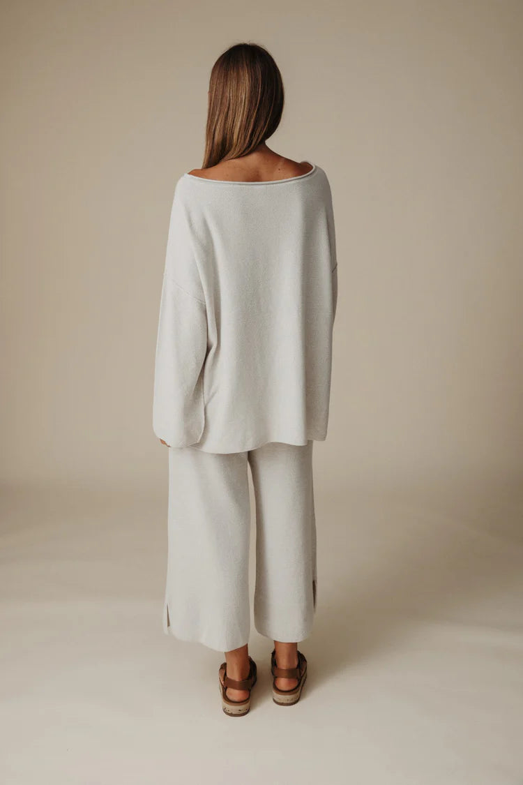 Retreat Cotton Twist Pullover - Silver x salt