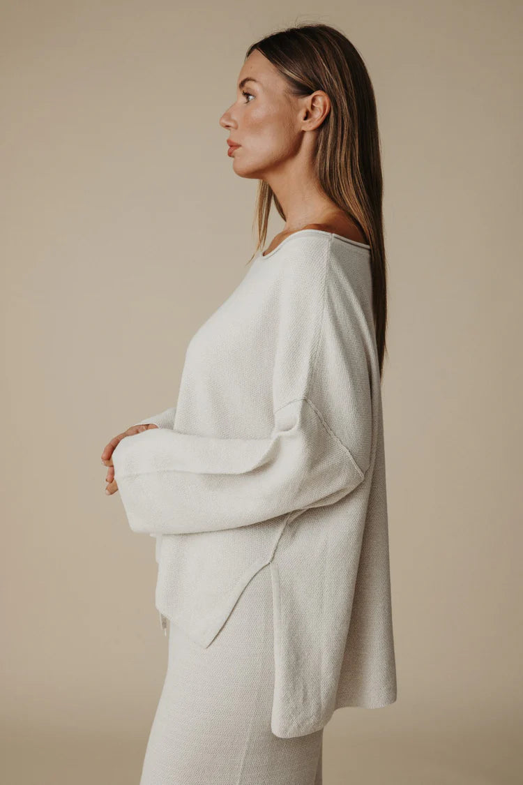 Retreat Cotton Twist Pullover - Silver x salt