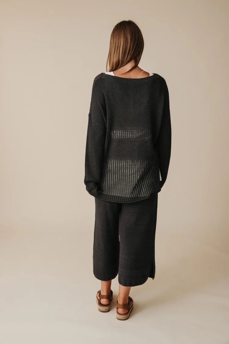 Honeycomb Splice Knit - Washed Black