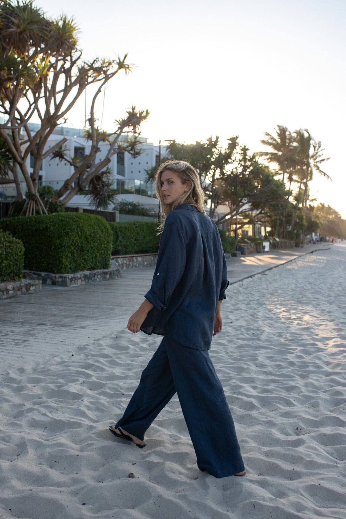 Marcus Linen Pant - Storm Cloud