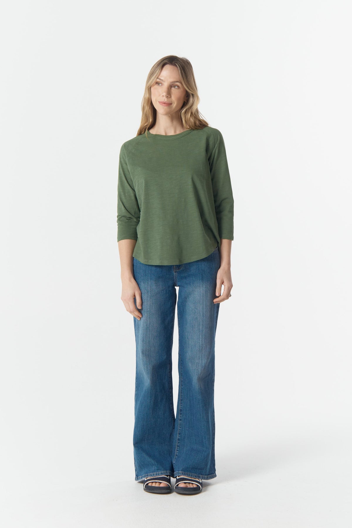 Raglan 3/4 Sleeve Tee - Fairway Green