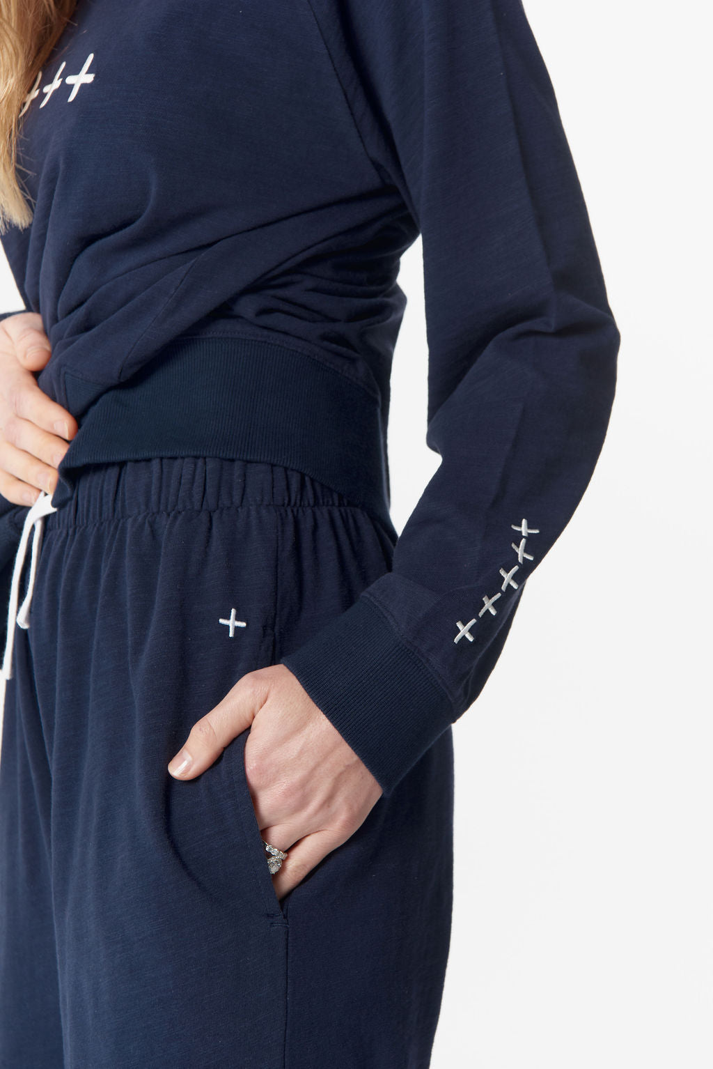 My Fav Cross Sweater - Parisian Navy/White