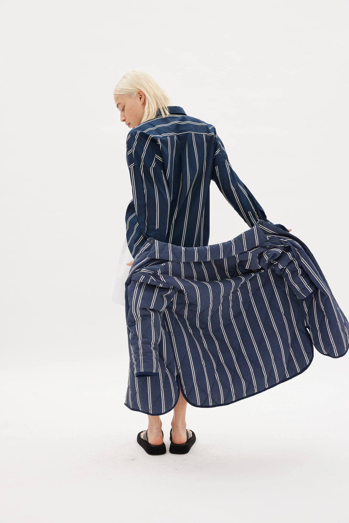 Chiara Shirt - Two Stripe - Navy/White