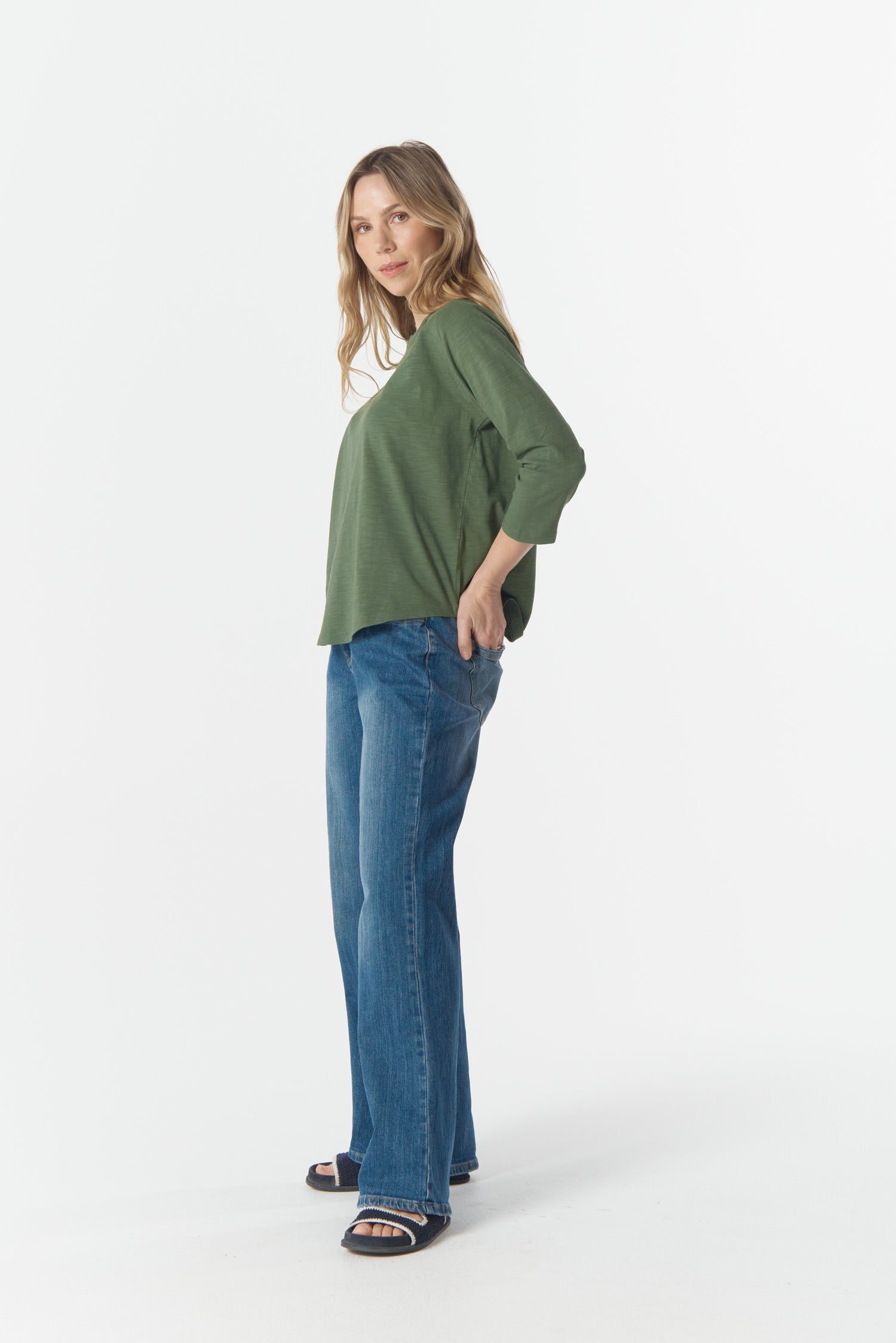 Raglan 3/4 Sleeve Tee - Fairway Green