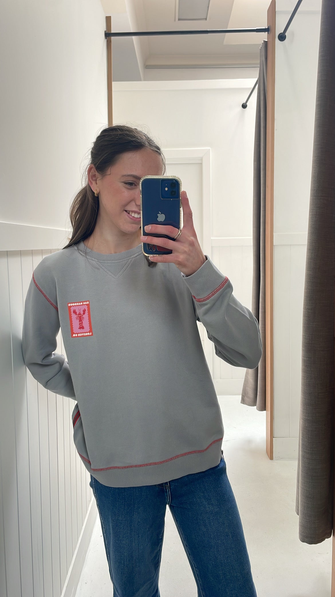 Sag Harbour Lobster Sweatshirt - Grey/Red