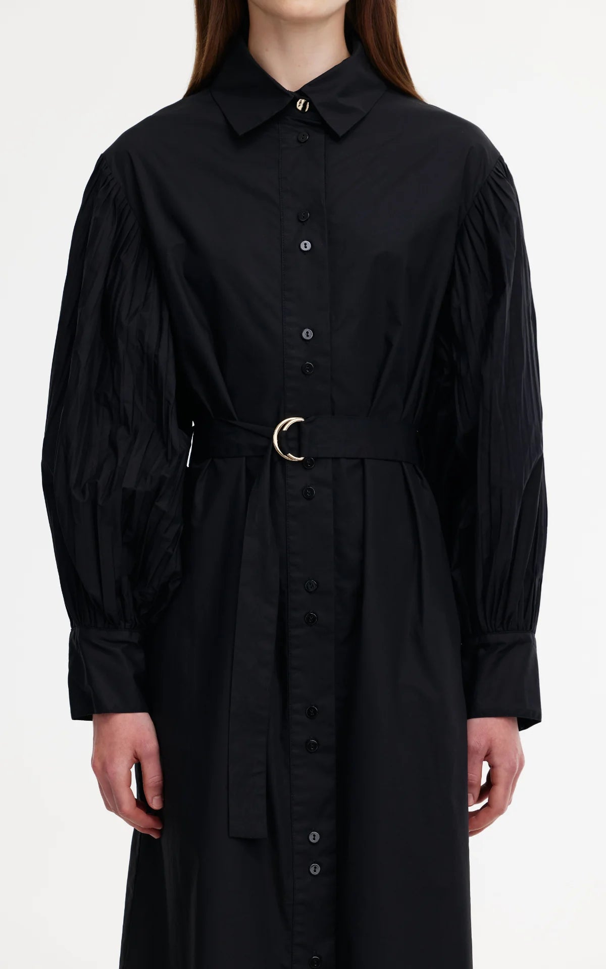 Harlow Pleat Dress - Black