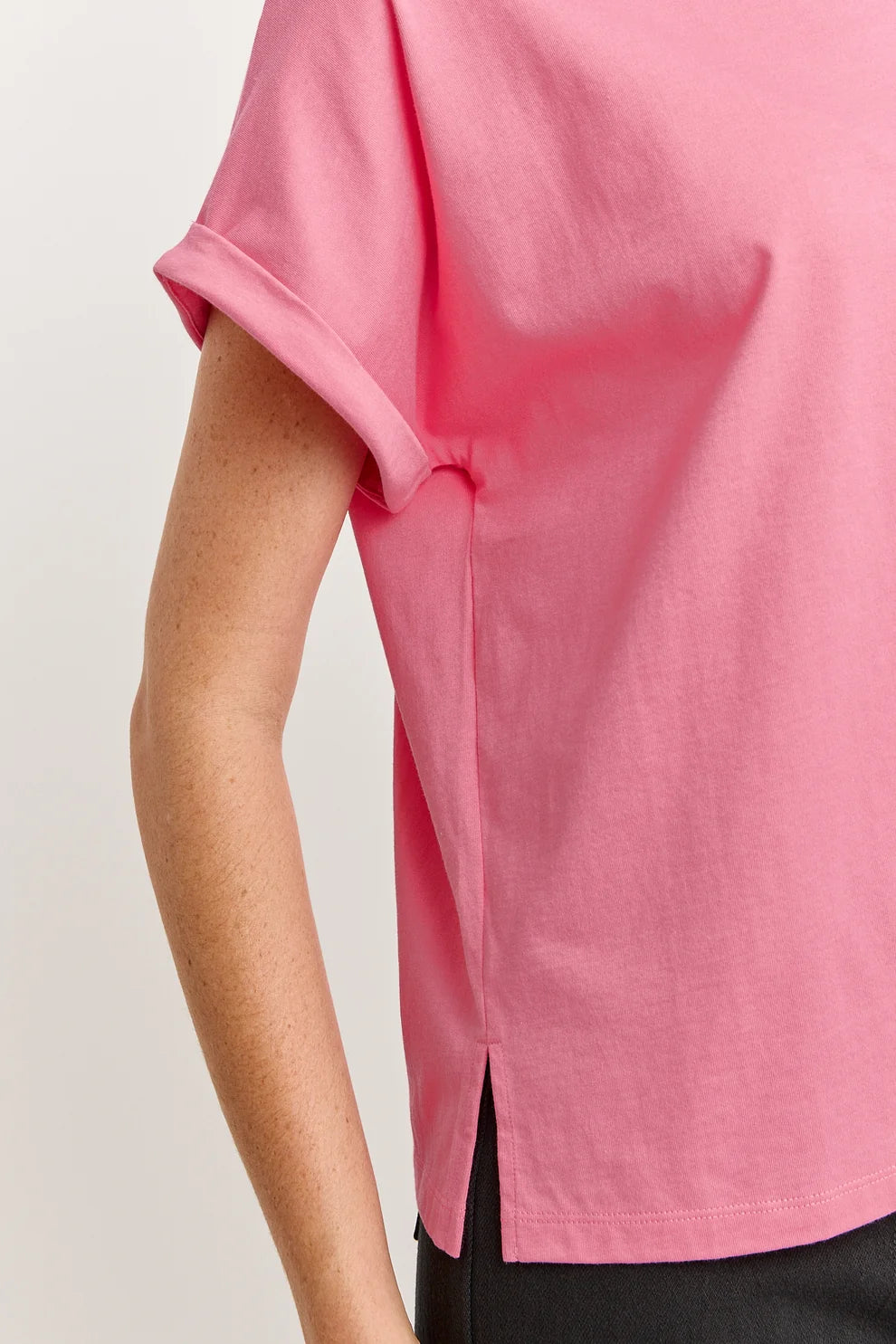 Roll sleeve tee - Flamingo