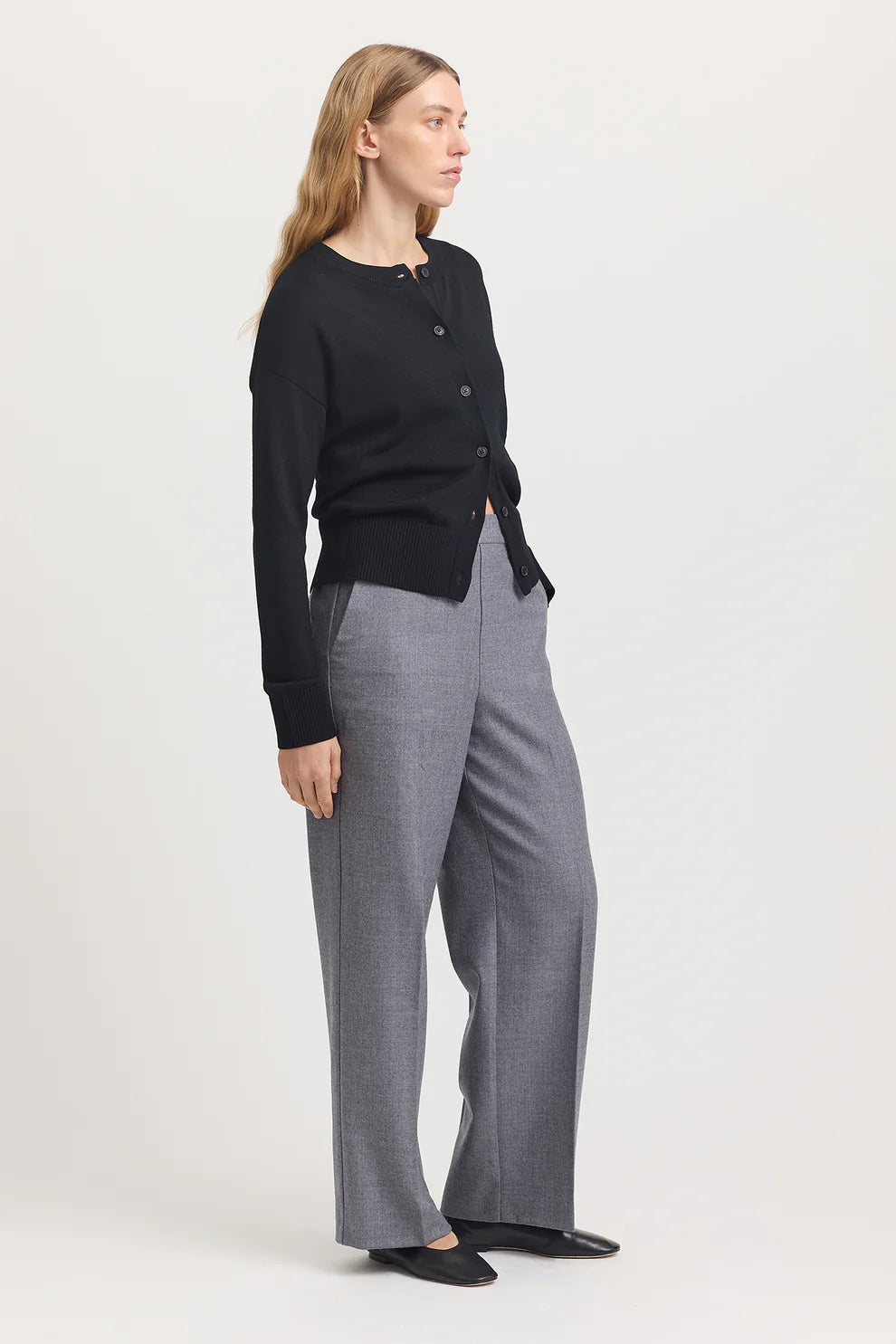 Fine Knit Cardigan - Black