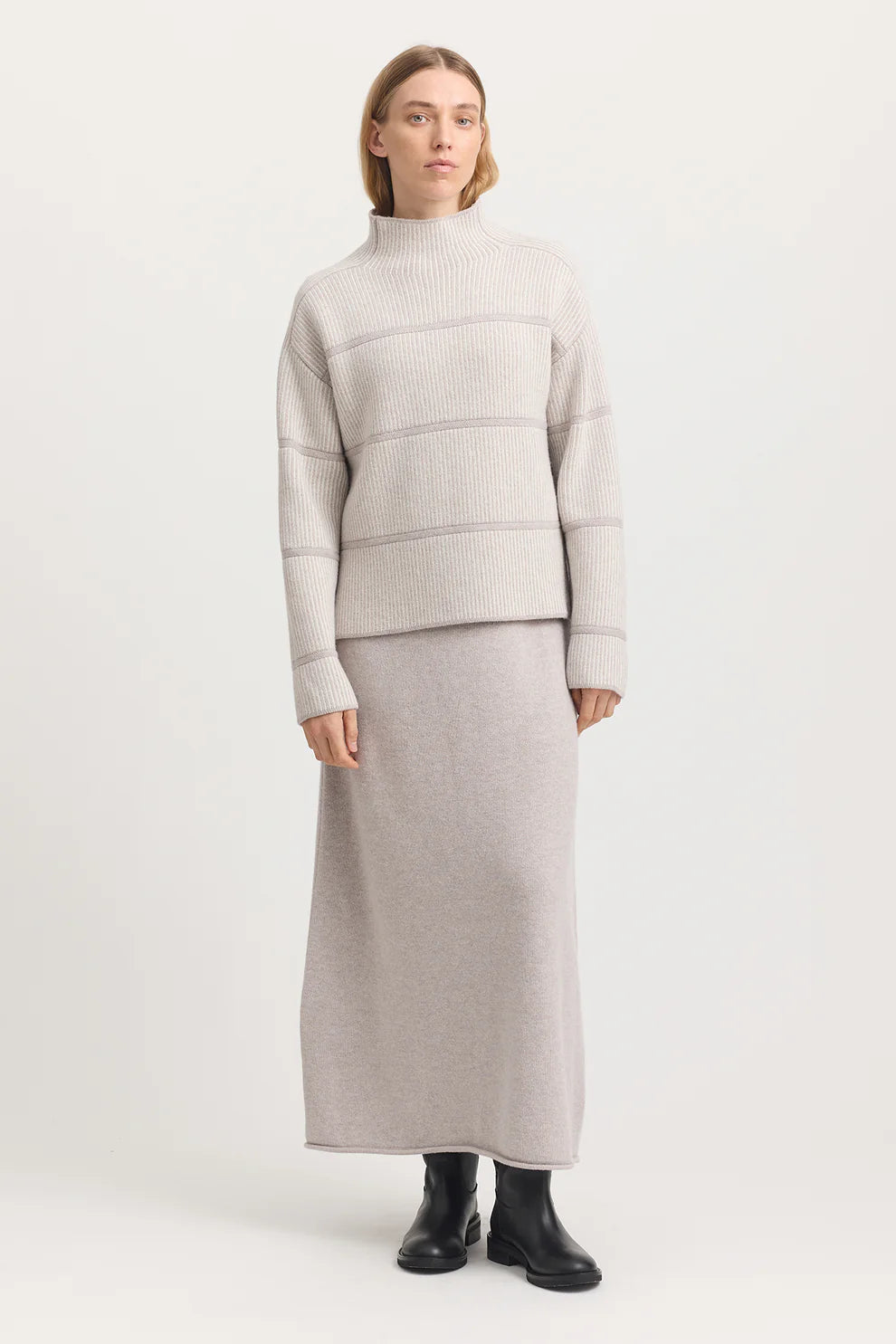 Pin Stripe Funnel - Oat