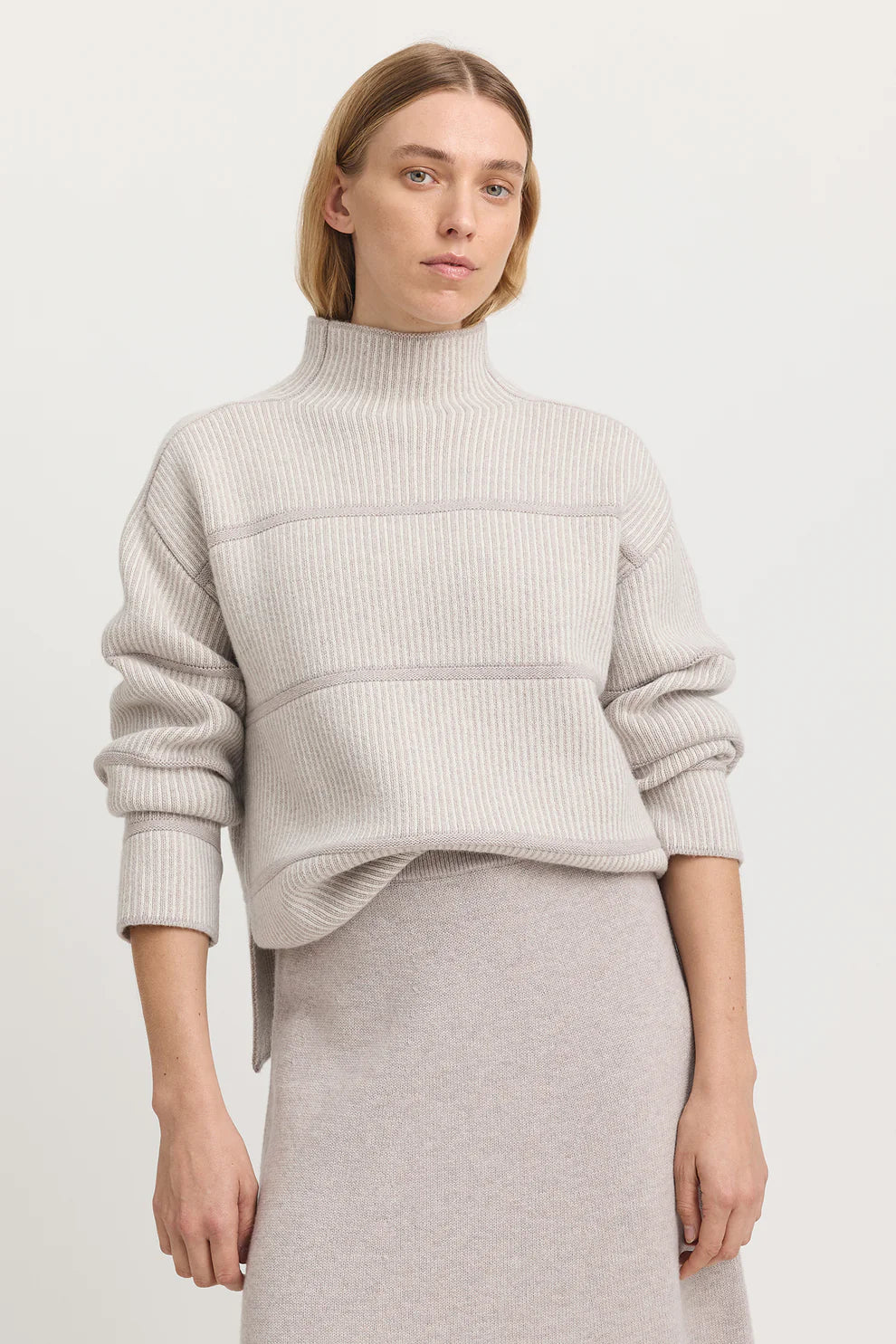 Pin Stripe Funnel - Oat