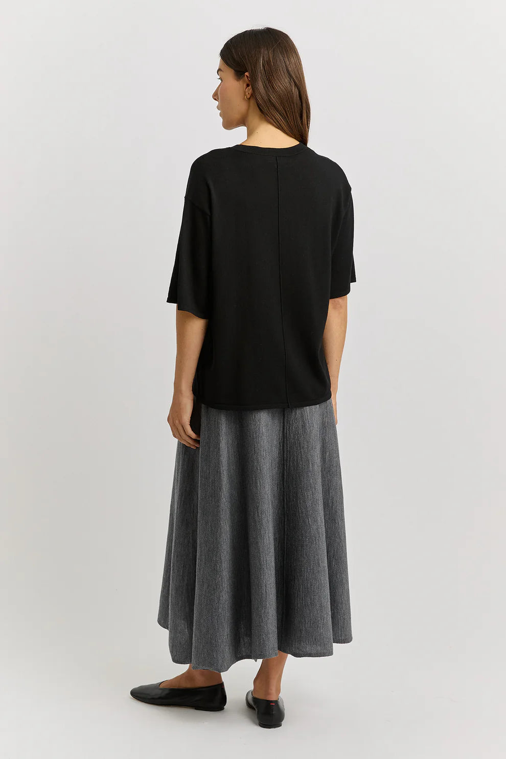 Extra Fine Relaxed Knit Tee - Black