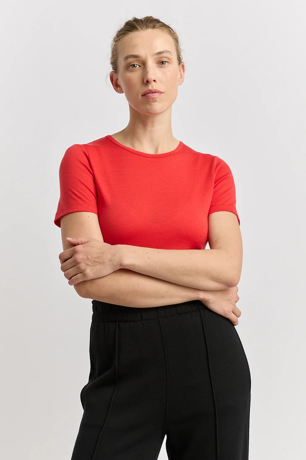 Short sleeve merino tee - Poppy