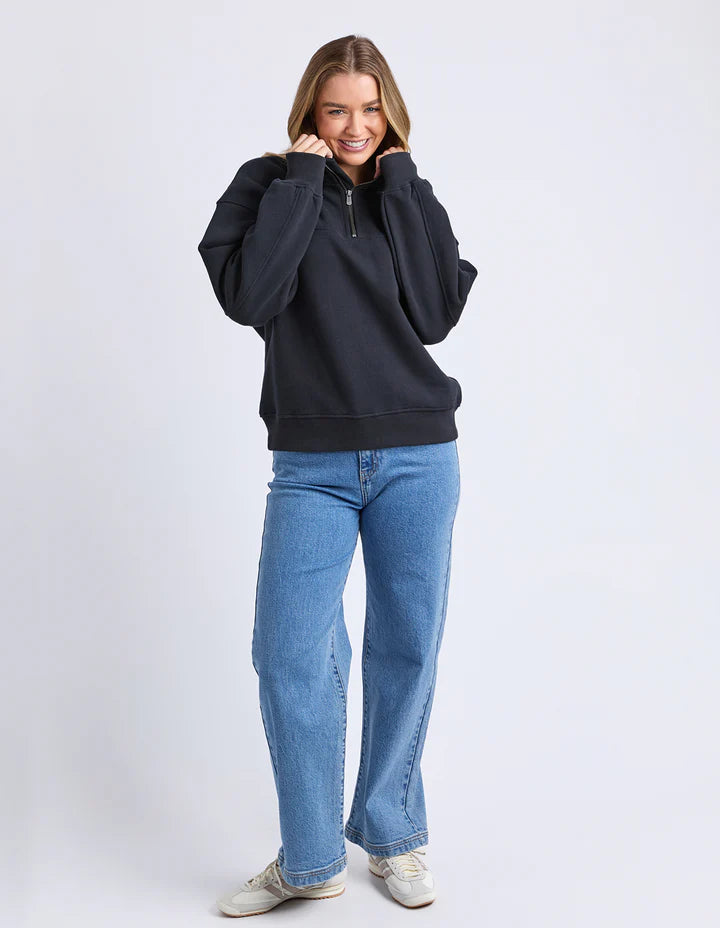 College Zip Crew - Black