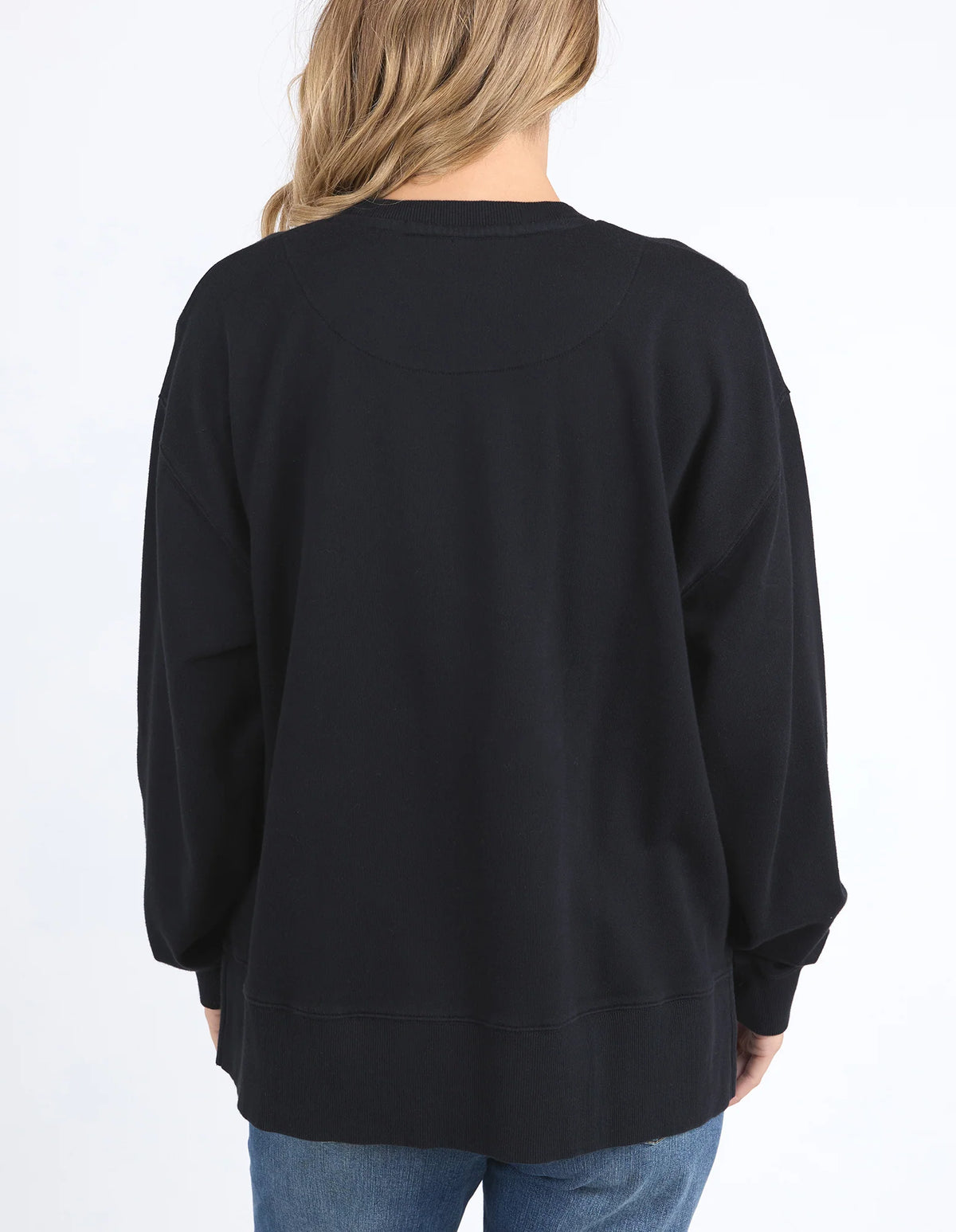 Stamped floral Crew - Black