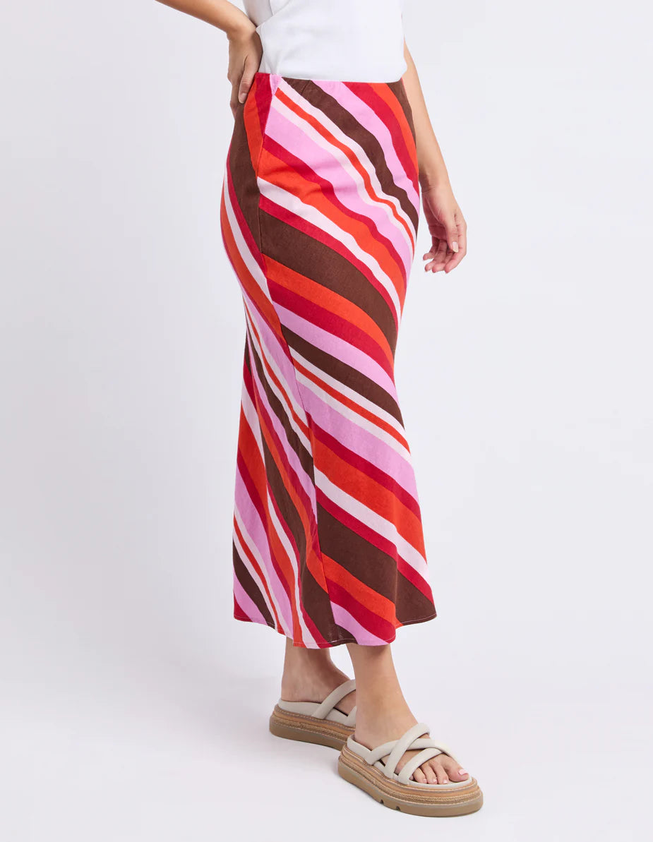 Guava Stripe Skirt - Guava Stripe