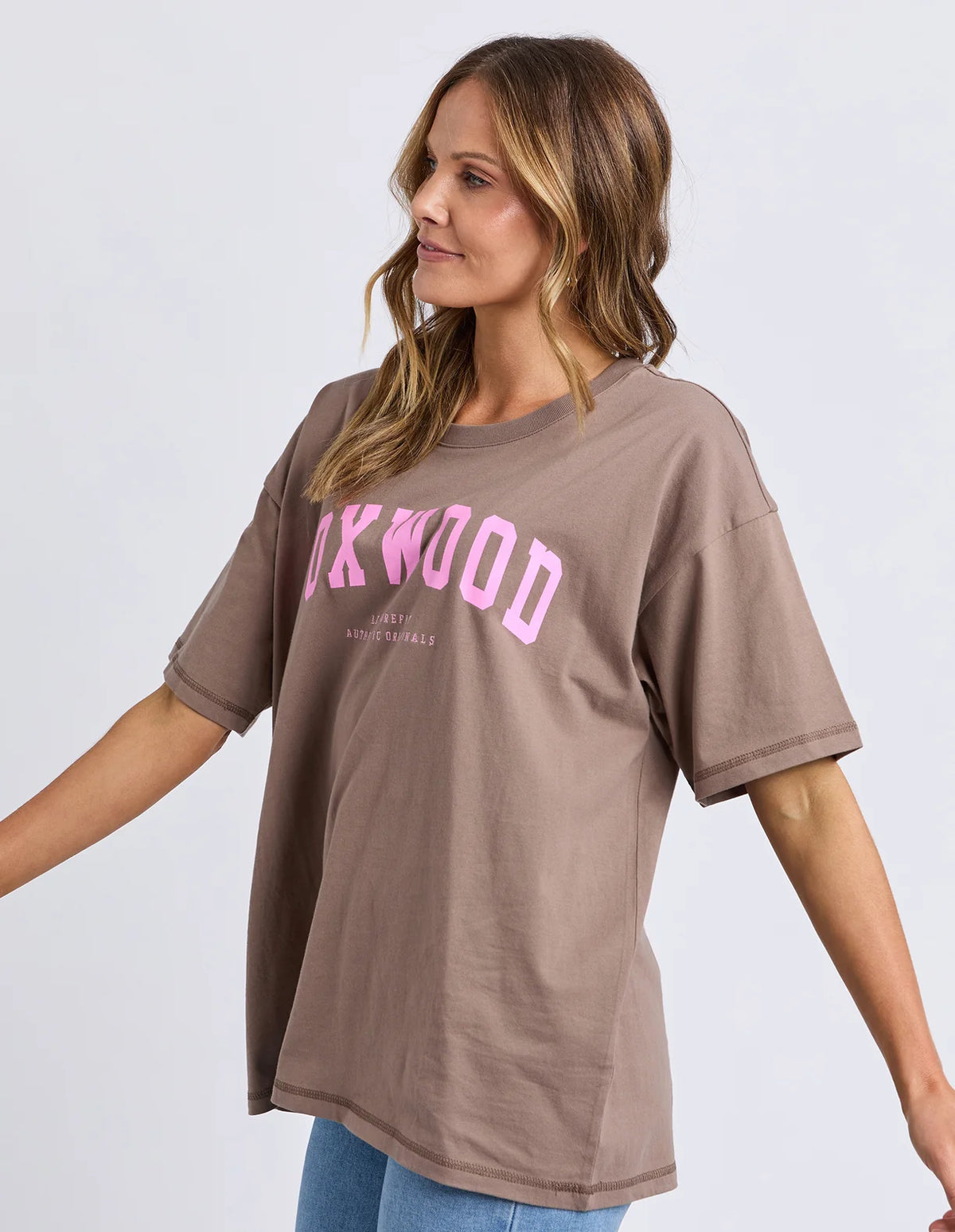 Interval Tee - Brown/Bright Pink