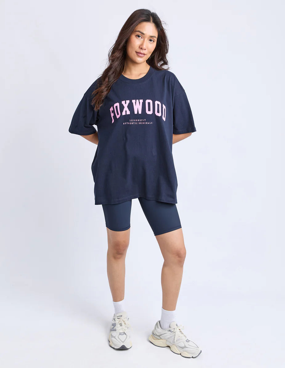 Interval Tee - Navy/Neon Pink