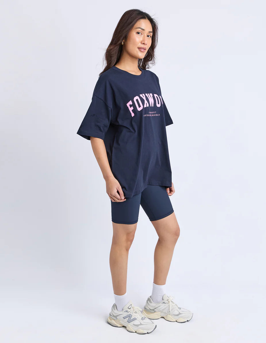 Interval Tee - Navy/Neon Pink