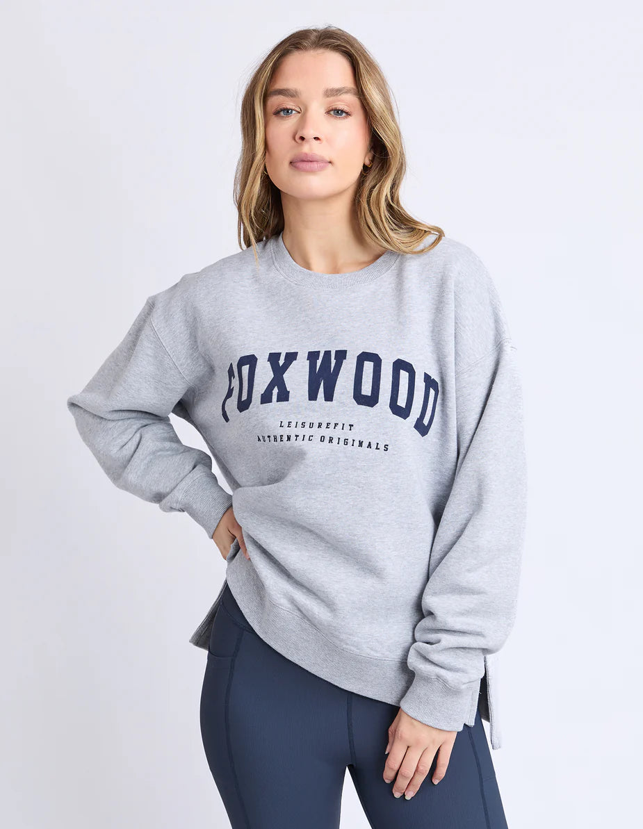 Intention Oversized Crew - Grey Marle/Navy