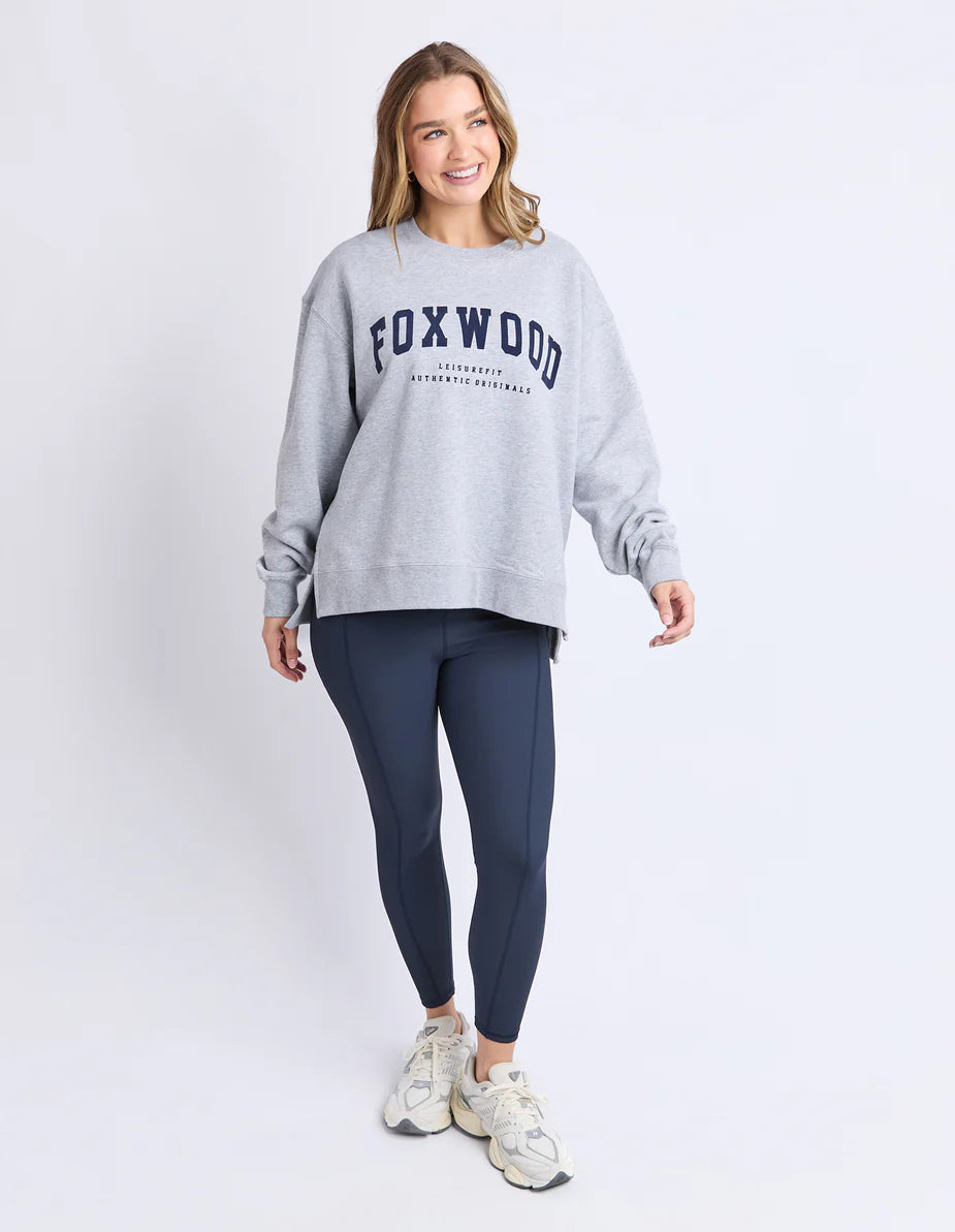 Intention Oversized Crew - Grey Marle/Navy