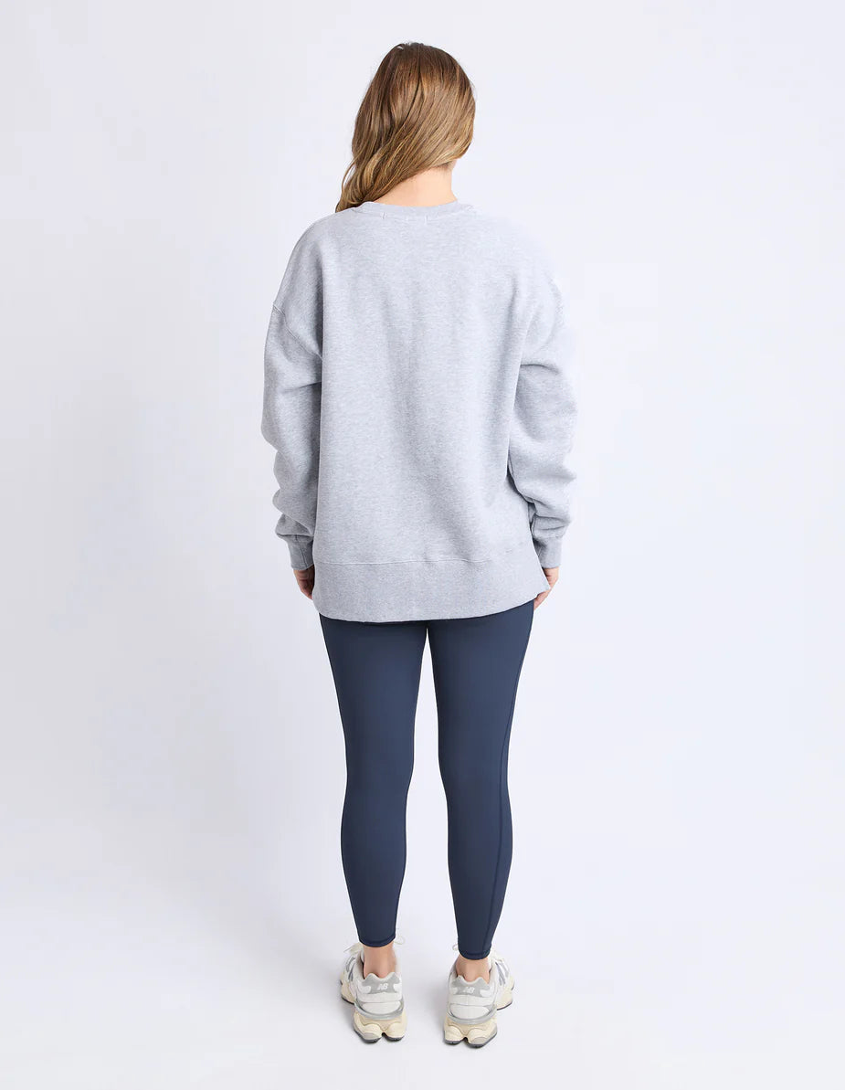 Intention Oversized Crew - Grey Marle/Navy