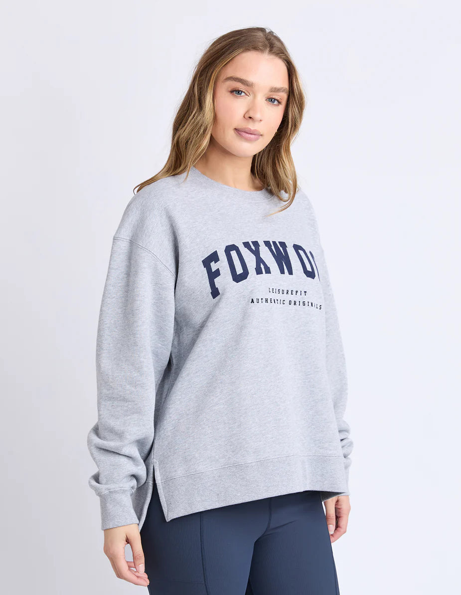 Intention Oversized Crew - Grey Marle/Navy