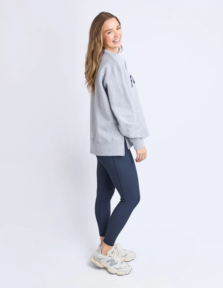 Intention Oversized Crew - Grey Marle/Navy
