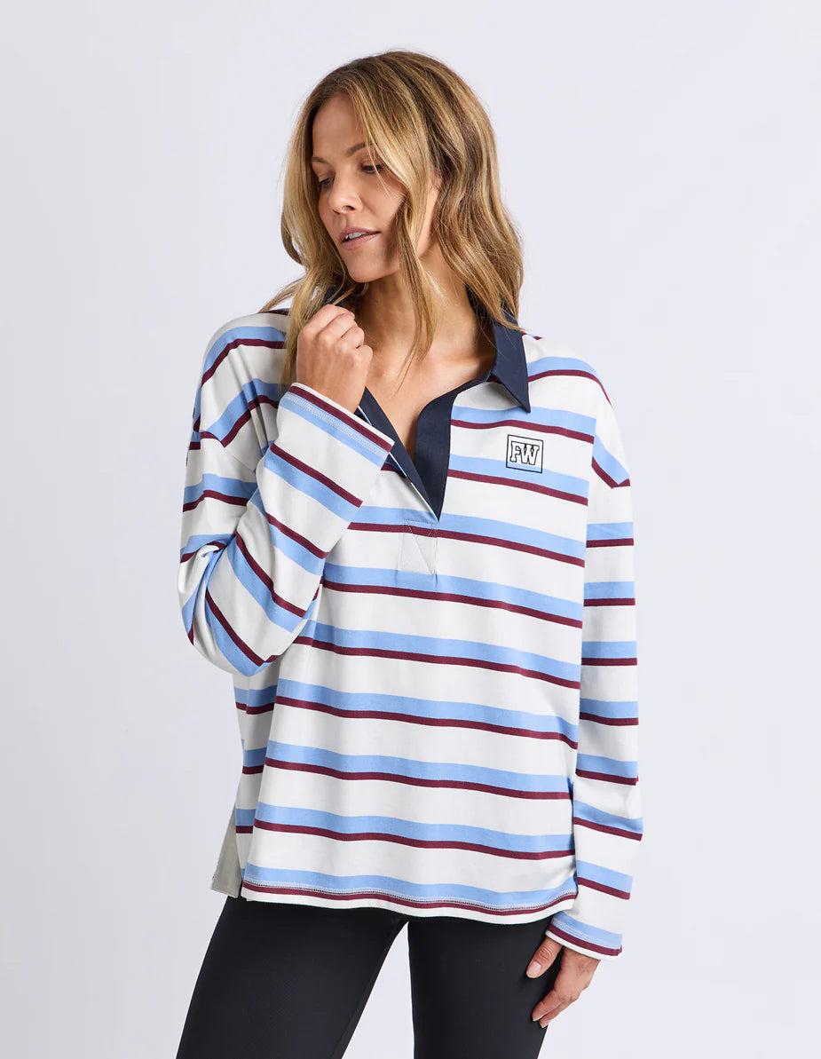 Foxwood Cindy Stripe Rugby Top White Stripe