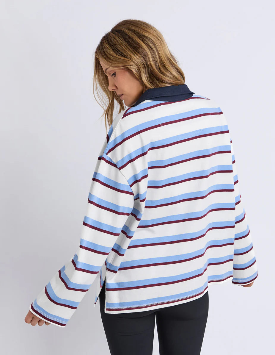 Blue striped rugby jumper