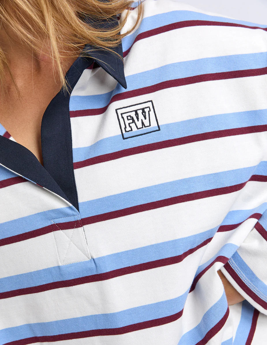 Cindy Stripe Rugby Top - White Stripe