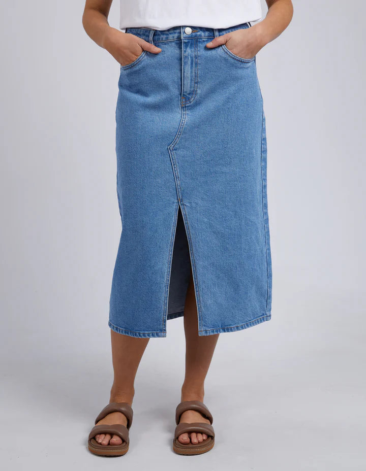 Scout Midi Skirt- Mid Blue