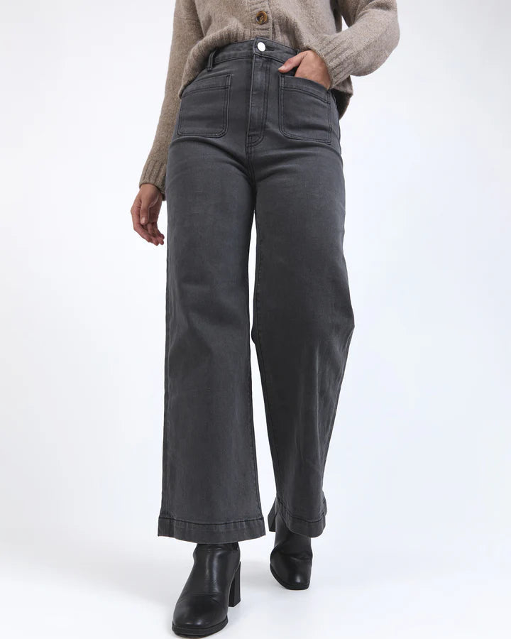 Sarah Wide Leg Jean - Washed Black