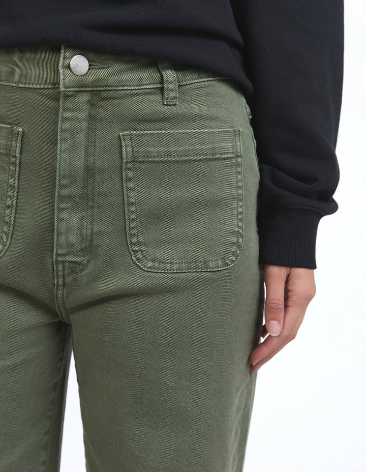 Sarah Wide Leg Jean - Washed Green