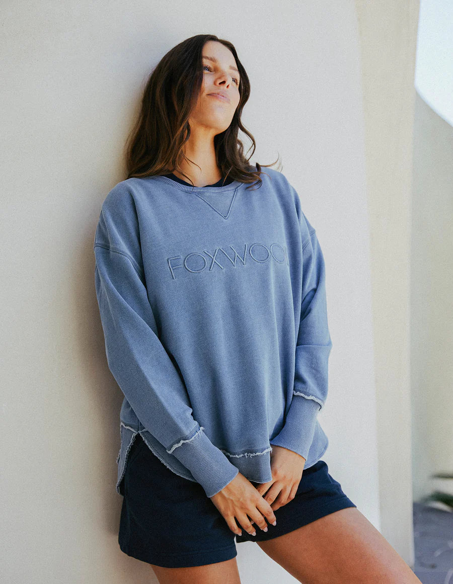 Washed Simplified Crew - Blue