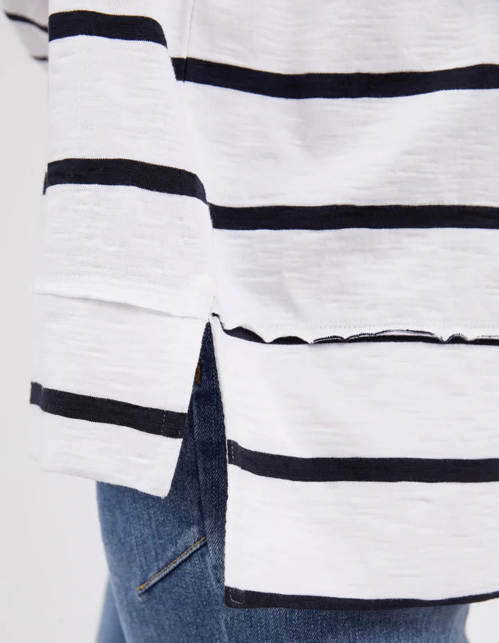 Jayne Throw On Top -  Dark Sapphire/White Stripe