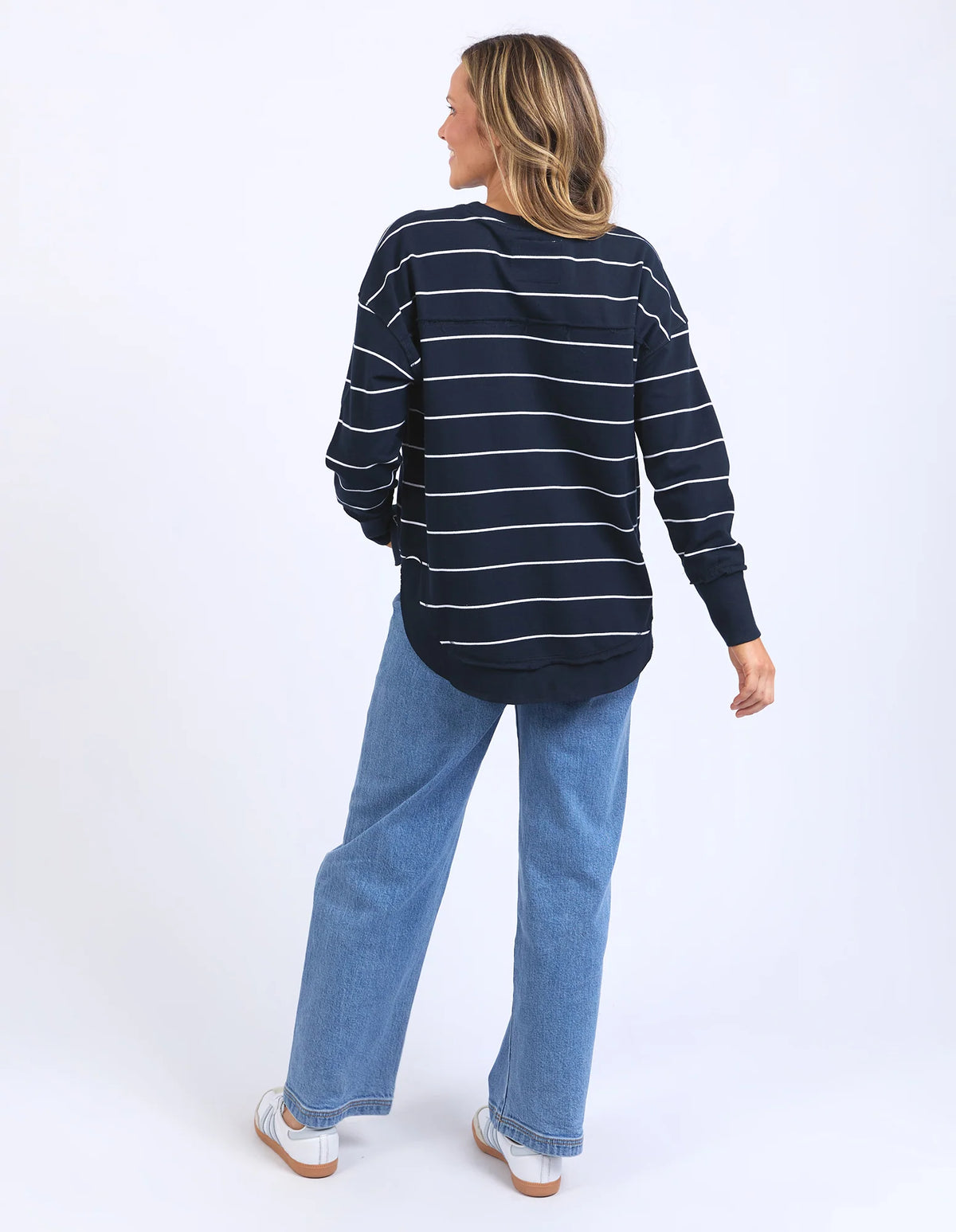 Classic Stripe Simplified Crew - Navy/White