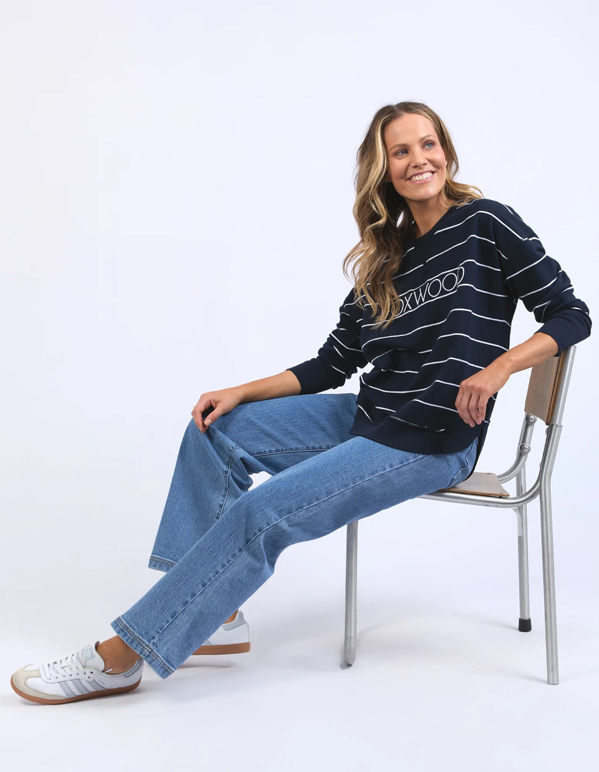 Classic Stripe Simplified Crew - Navy/White