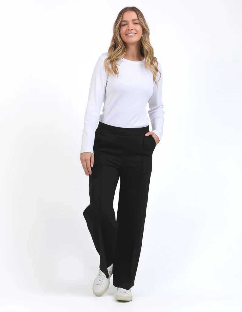 Black Foxwood Wide Leg Pant