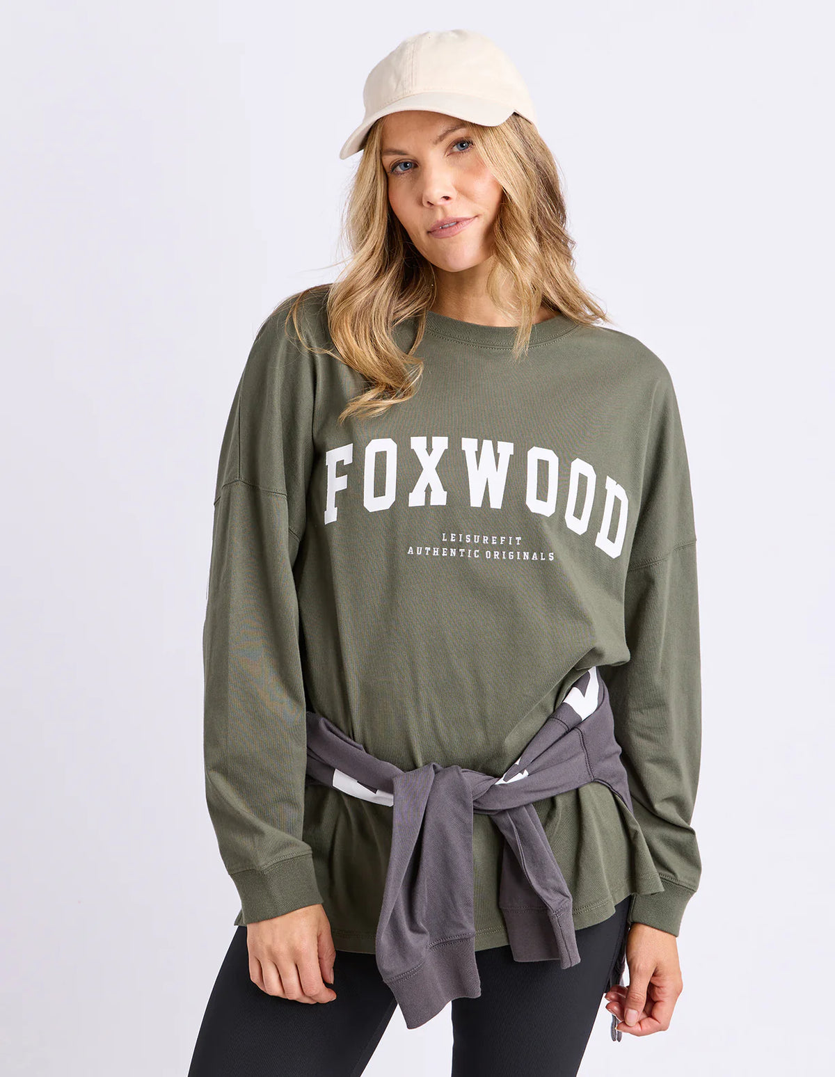 Interval Long Sleeve - Khaki/White