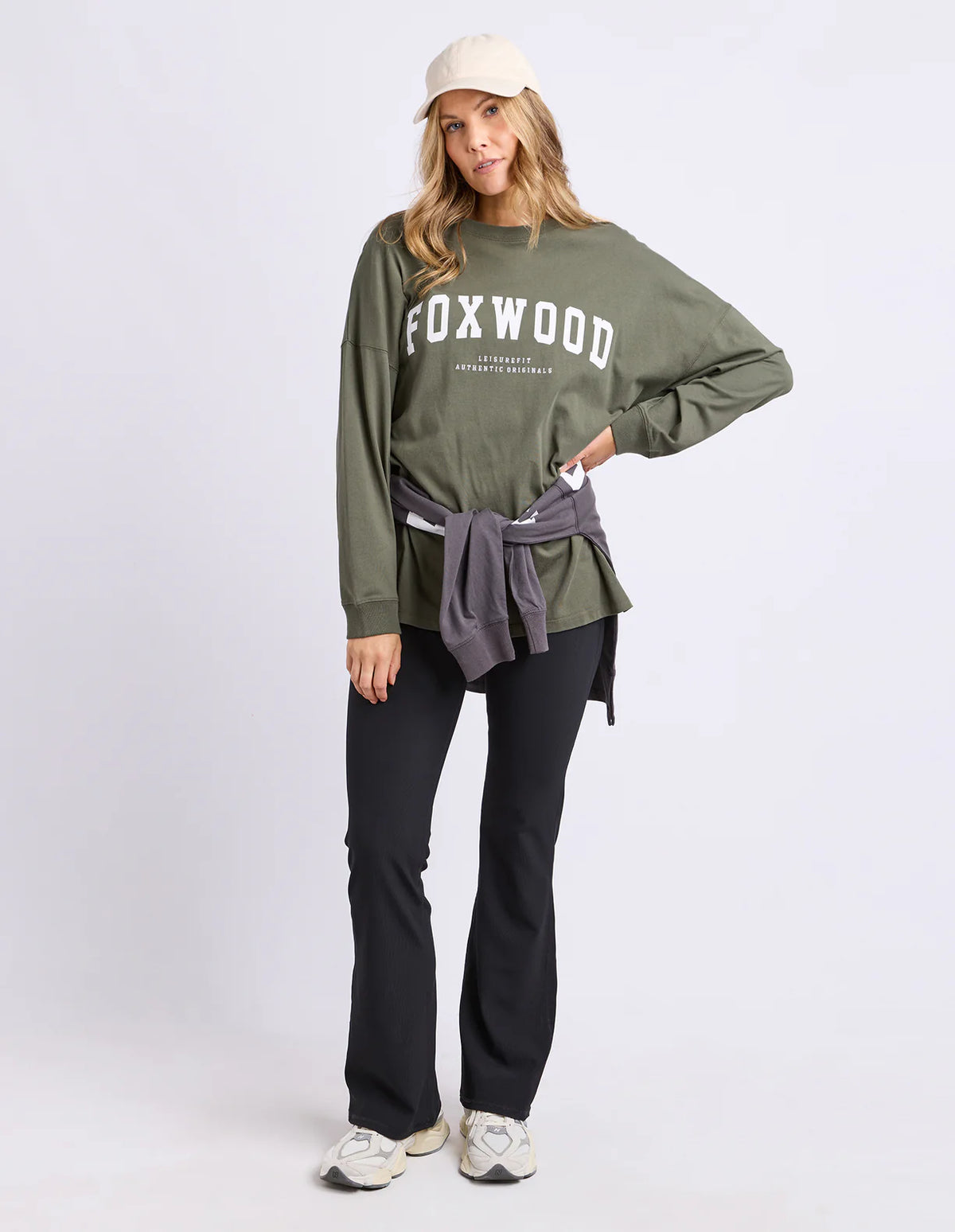 Interval Long Sleeve - Khaki/White