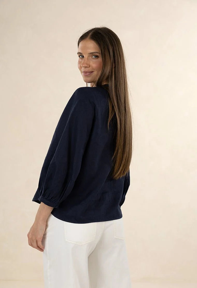 Humidity Lifestyle linen blouse