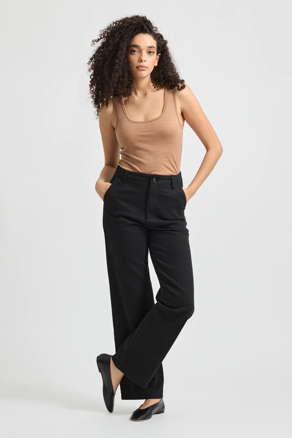 Scoop Merino Tank - Cashew