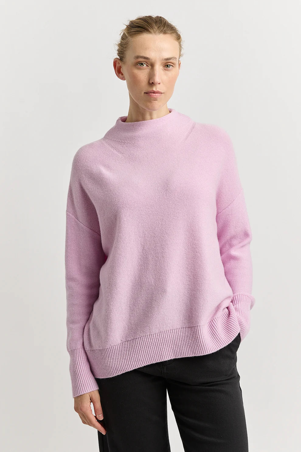 Drop Shoulder mock neck