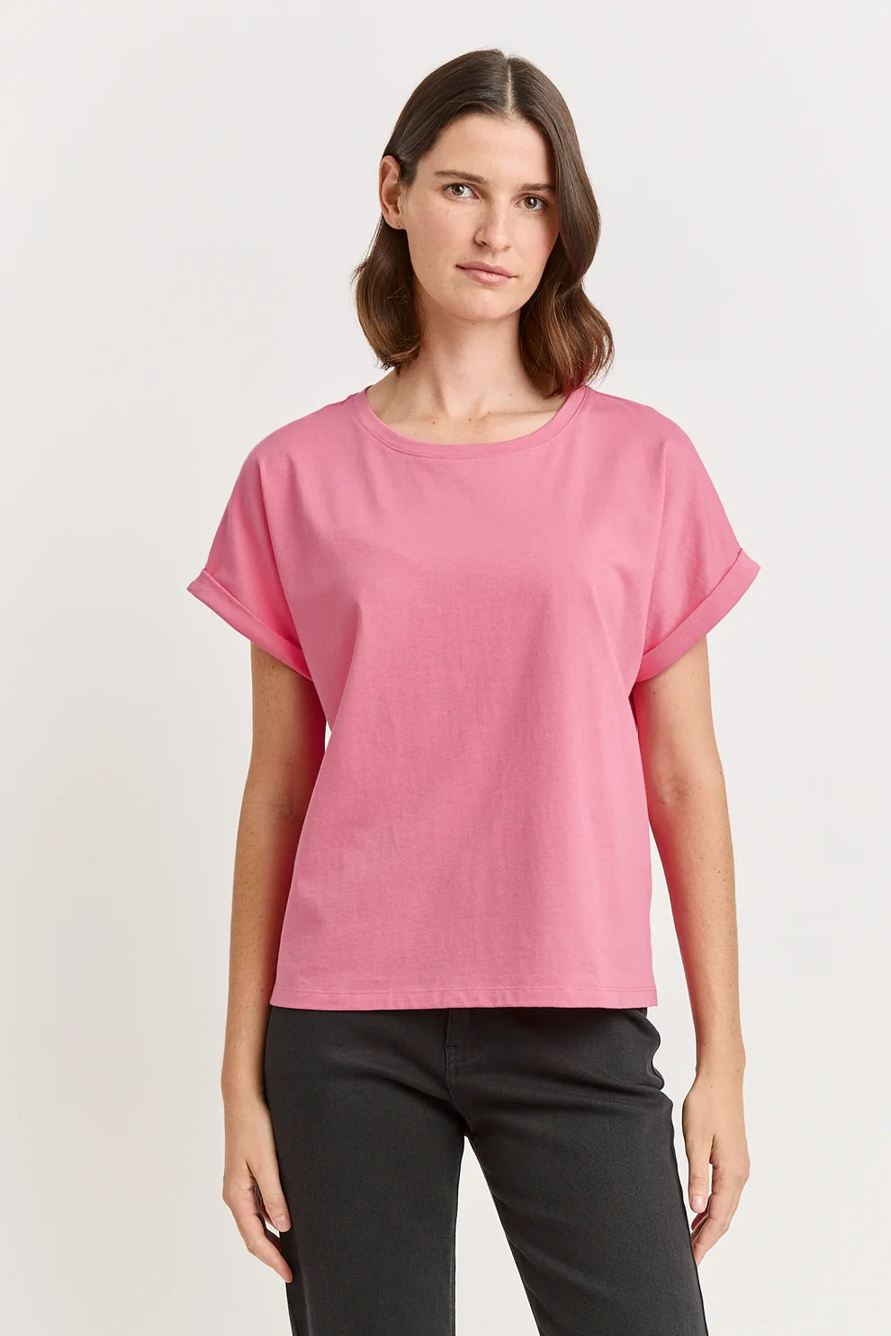 Roll sleeve tee - Flamingo